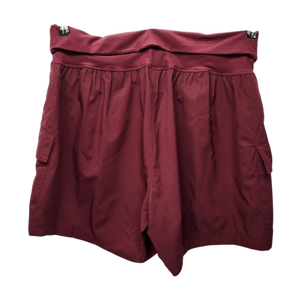 NWT Old Navy Burgundy High Rise Dry Quick Cargo Pocket Stretchy Shorts Women XL